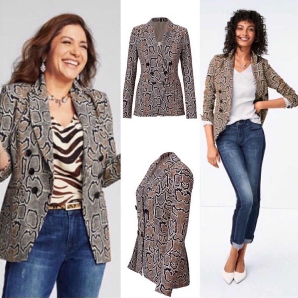 Cabi Python Snakeskin Print Blazer Jacket Animal … - image 6